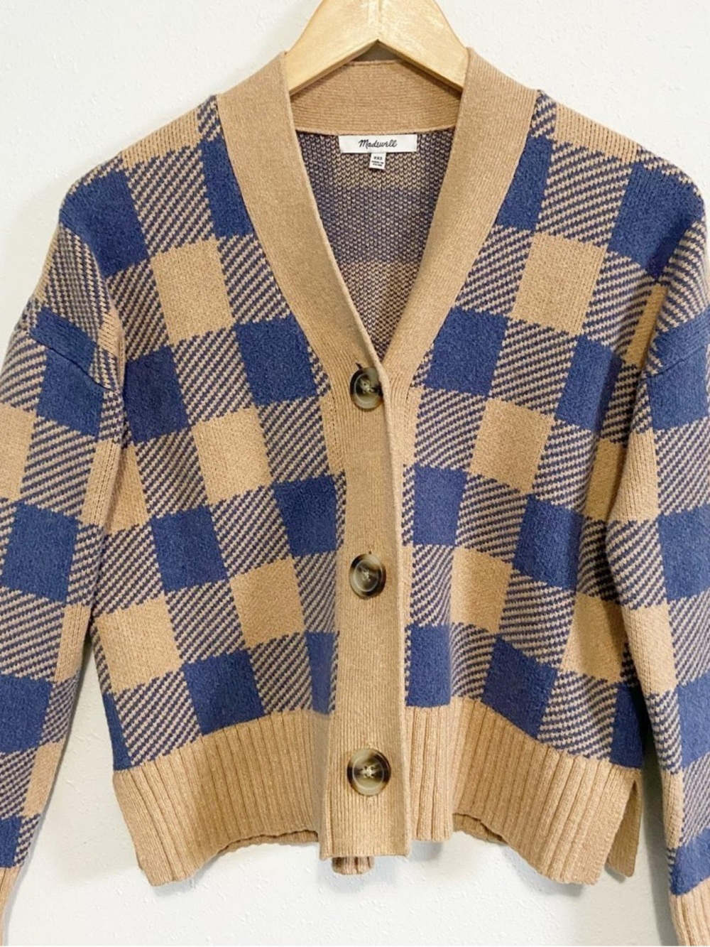 Madewell Bayberry Cardigan Sweater in Buffalo Check - Picture 4 of 8